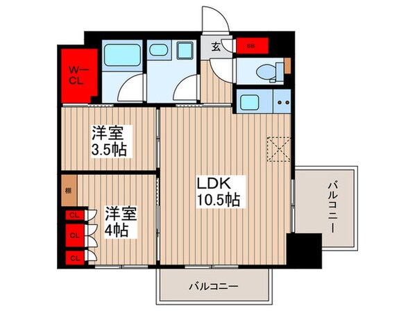 ルフォンプログレ押上EASTの物件間取画像